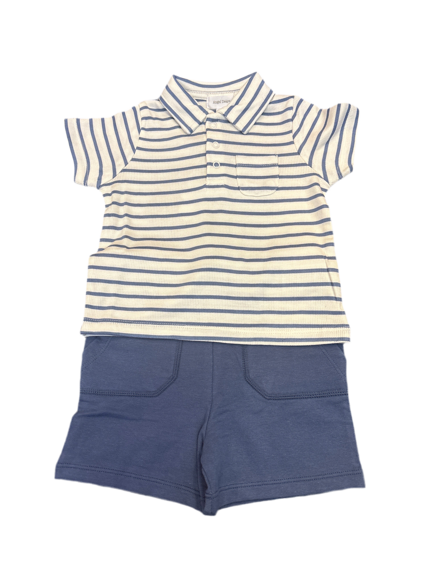 Navy stripe polo w/everyday short