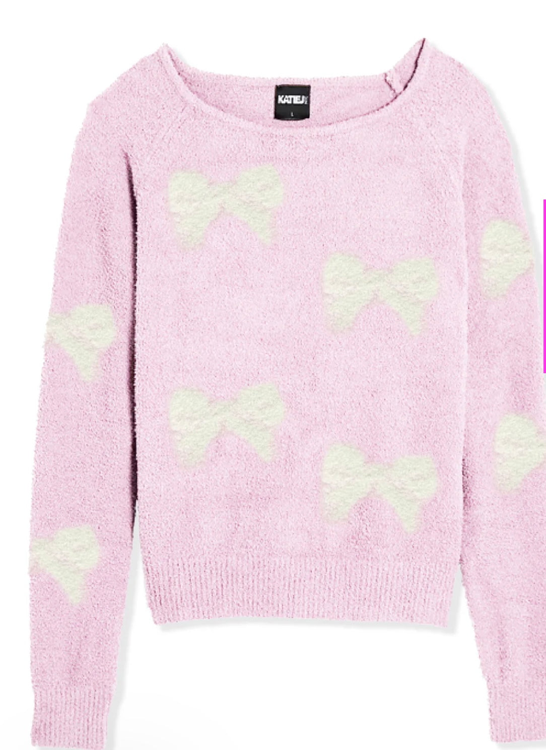 Parker Crew Baby Pink bow sweater