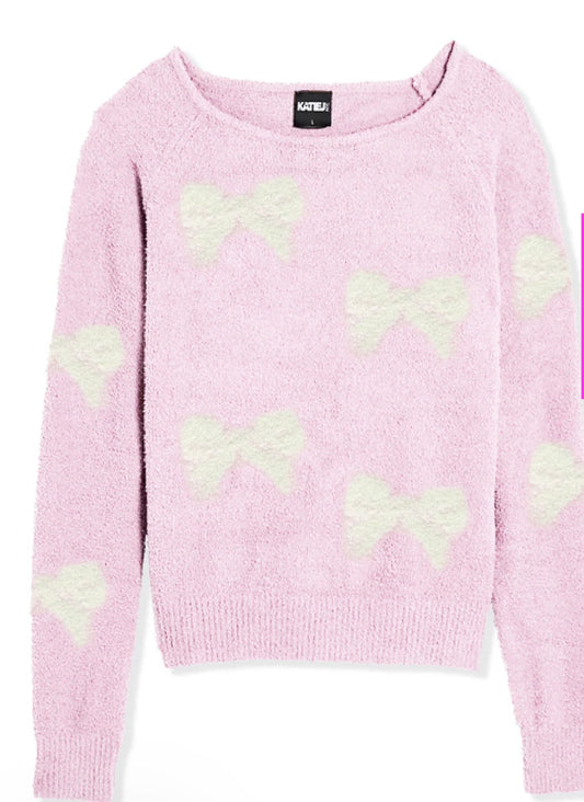 Parker Crew Baby Pink bow sweater