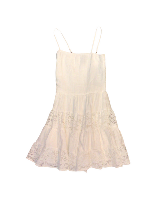 Flowers by Zoe white gauze lace dress