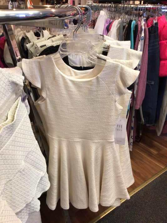 By Debra solid tweed cream dress