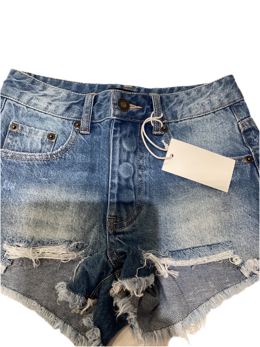 KatieJ button fly Jean shorts