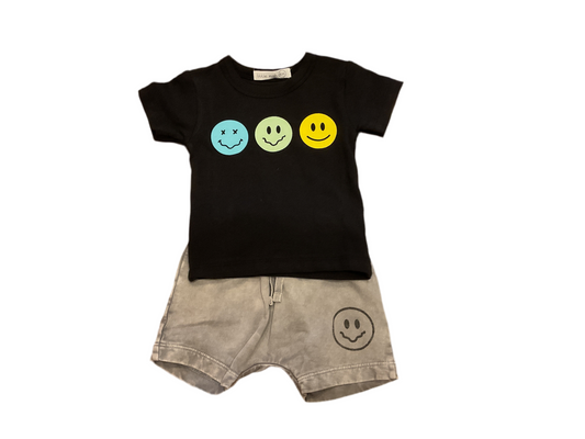 Mish coal silly smile tee short set
