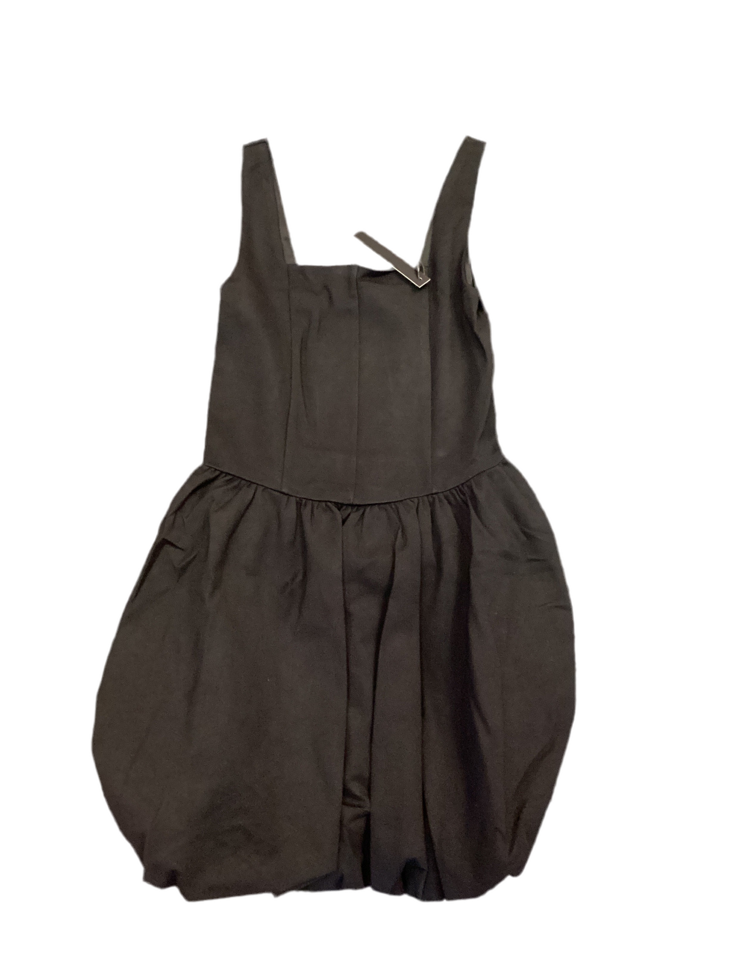 Black square neck bubble dress