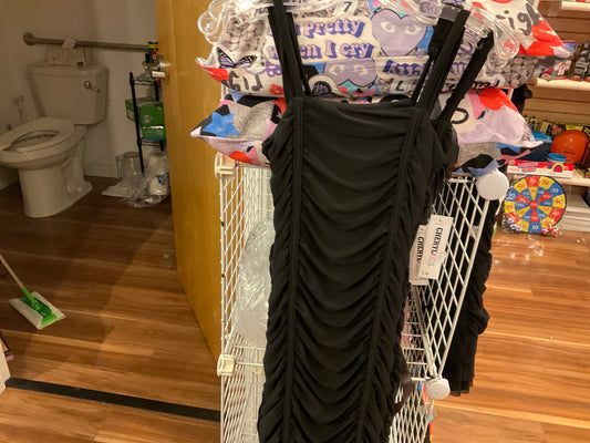 Cheryl kids black tank ruched dress