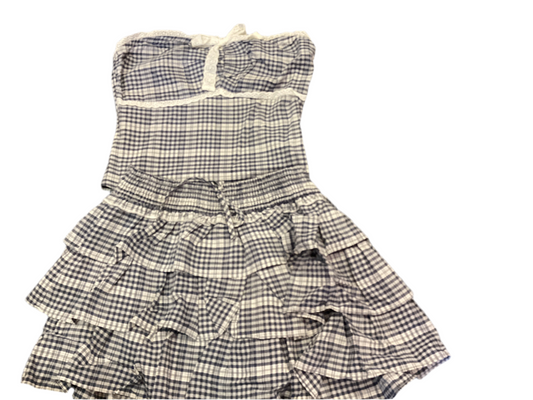 Lace trim top W/layered mini skirt