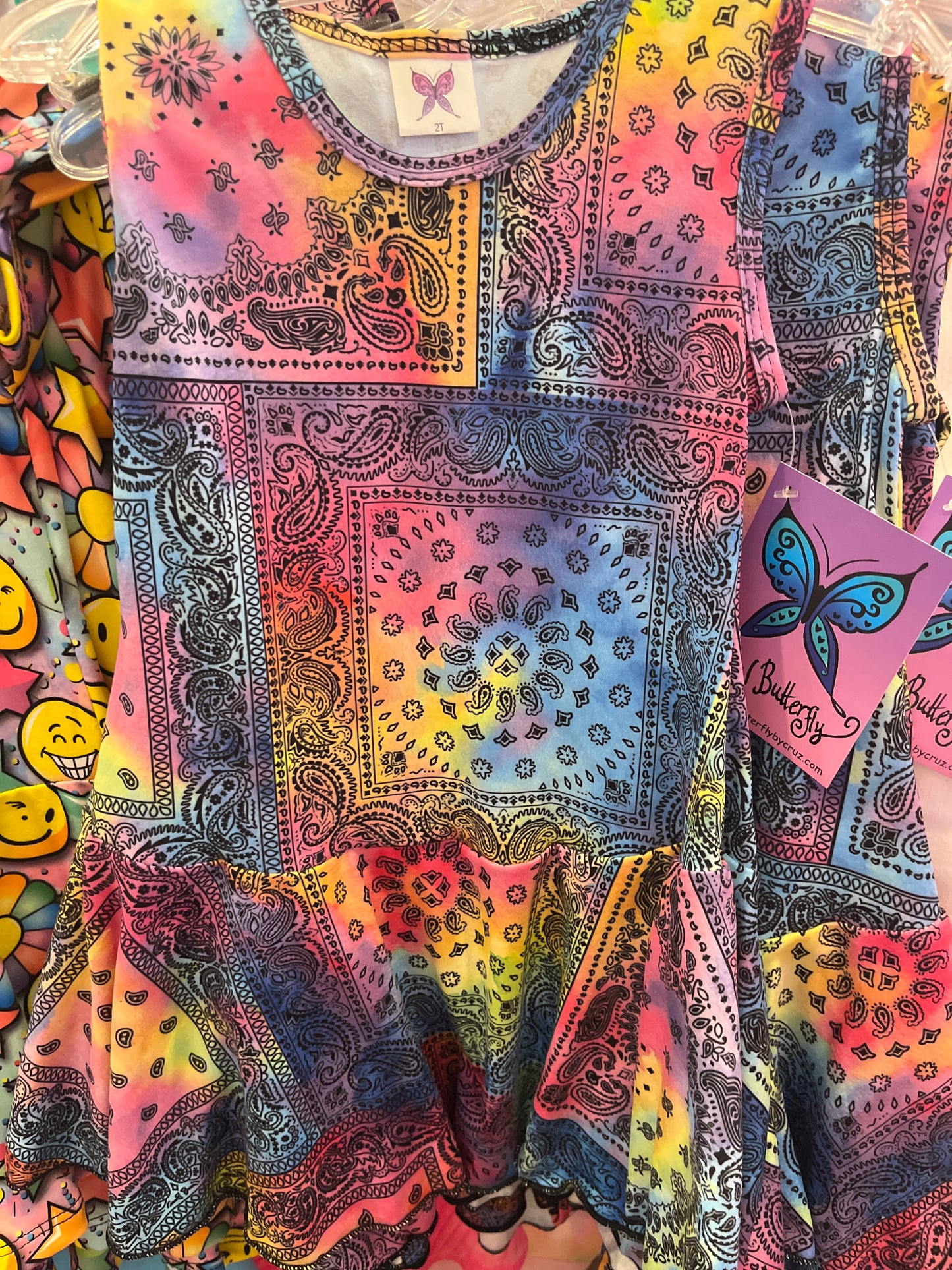 Social butterfly bandana tank dress