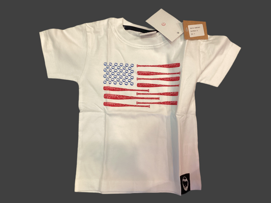Mish Baseball flag white tee