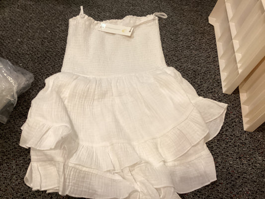 Ocean Drive white gauze strapless romper