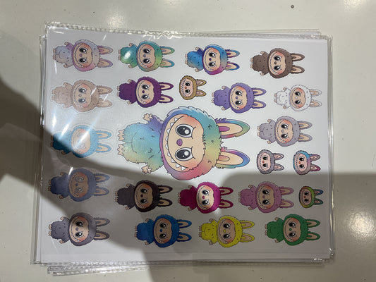 Labubu Removable Vinyl Sticker Sheet