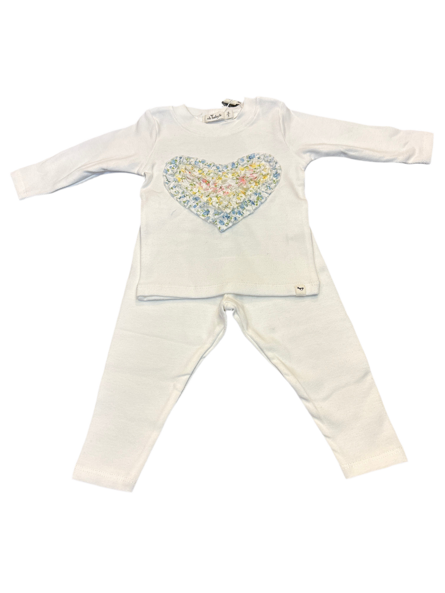 Poppy spring ruffle heart 2 pc