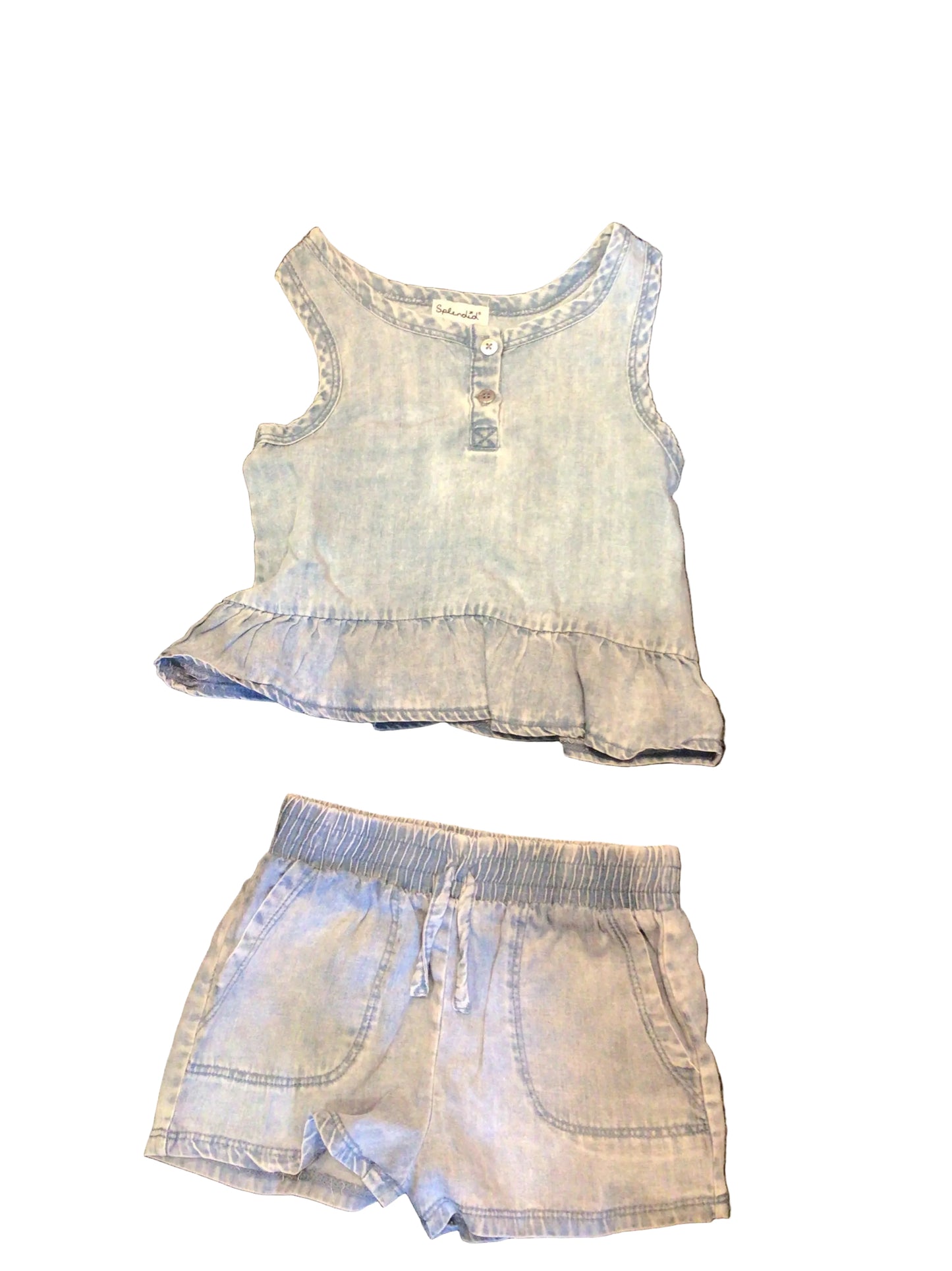 Splendid denim two piece short set