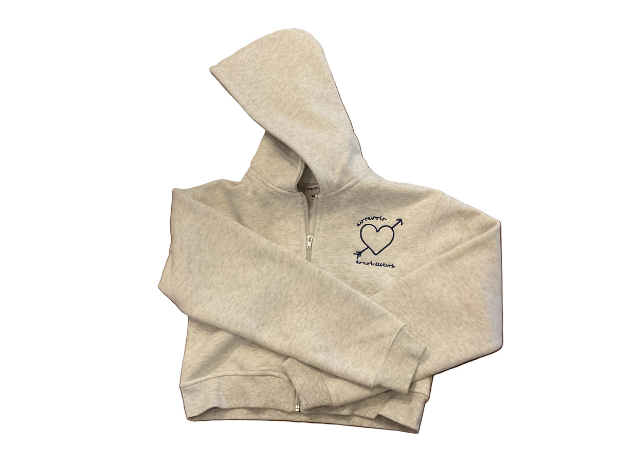 Grey French Terry zip up hoodie