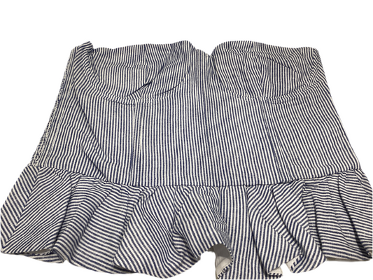 Olivaceous denim strapless top