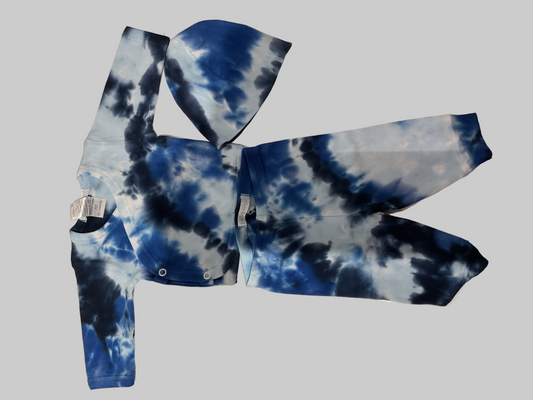 3pc dark blue tie dye set