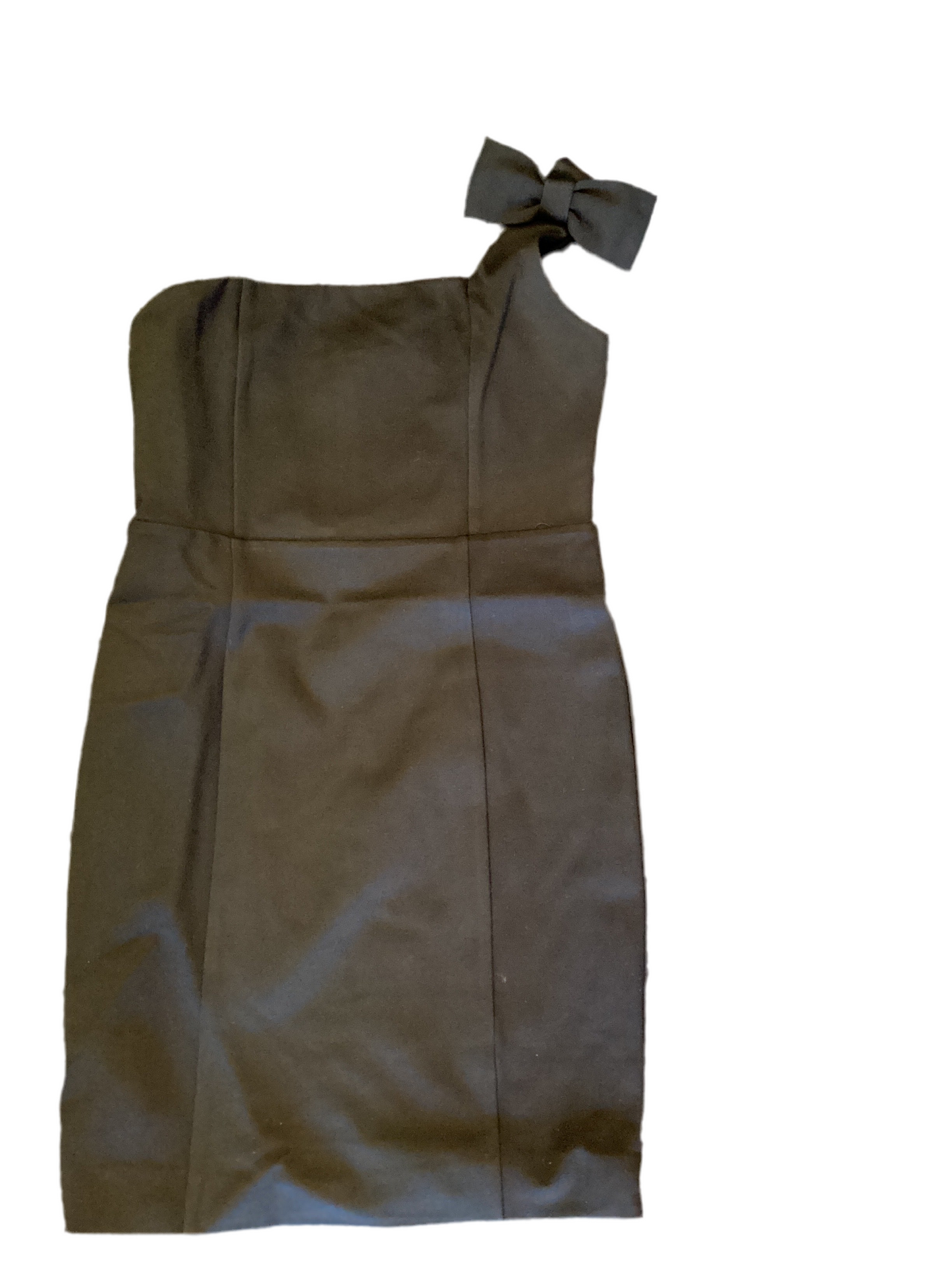 Black one shoulder bow dress