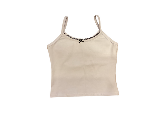 Cheryl white cami with bow