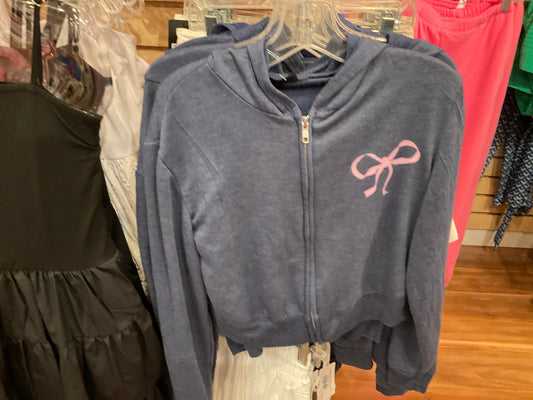Firehouse girls blue sweatshirt W/ pink bow