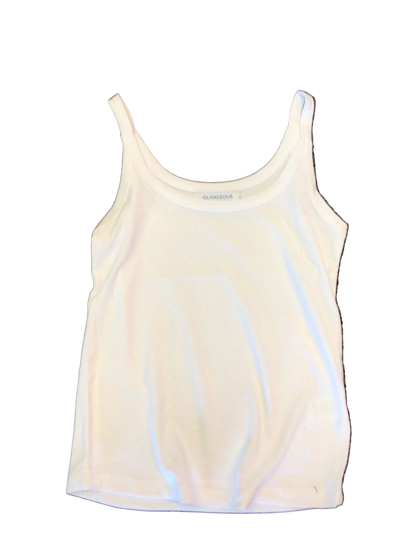 Olivaceous solid ribbed tank top