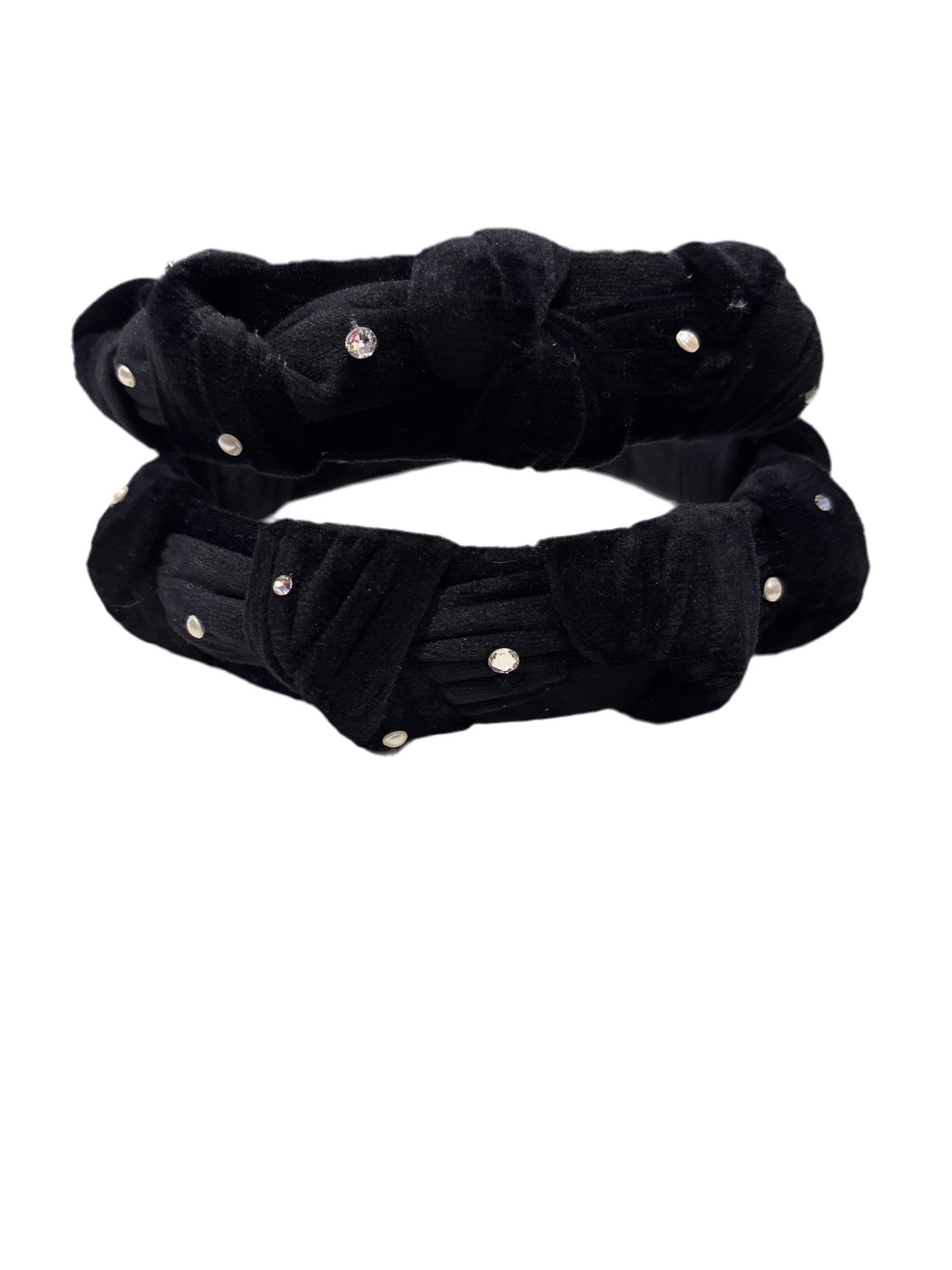 Black pearl/sequin velvet headband