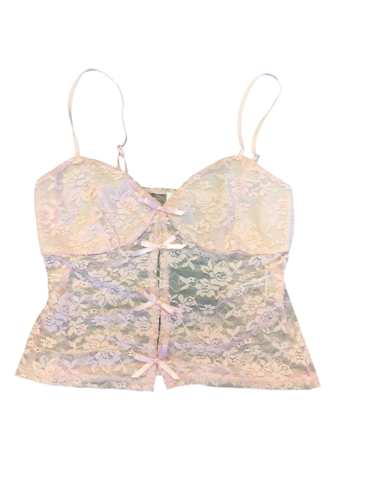 Le Lis pink satin bow corset top