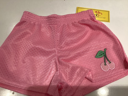 Dori pink mesh gingham cherry short