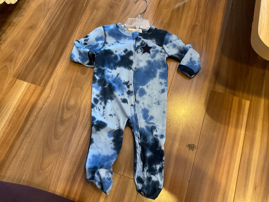 Little mish blue tie dye onesie w/star