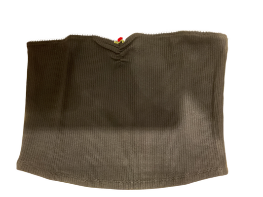 Blk scallop lace trim tube top