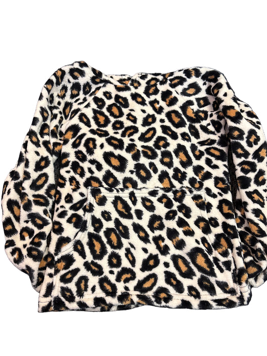 Love and kisses leopard fuzzy hoodie