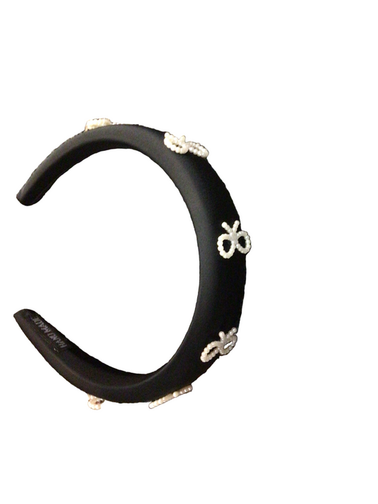 Black and white pearl headband