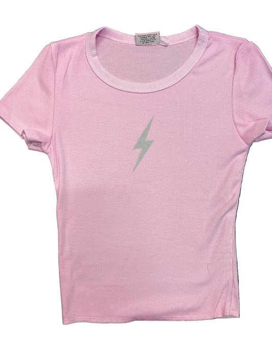 Pink bolt tshirt