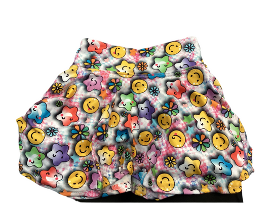 Dori purple pink smiley skort