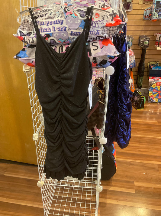 Bd junior black sparkle ruched dress