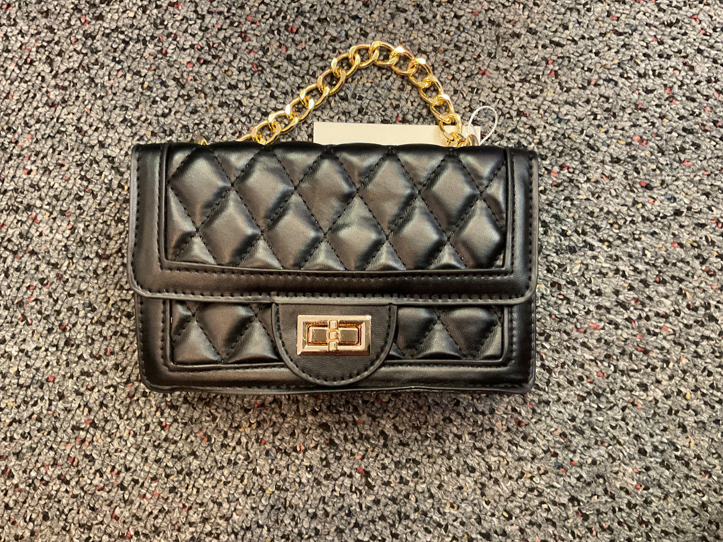 Classic black quilted Lg Flap Bag