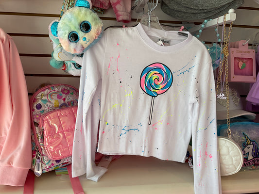 Firehouse long sleeve white splatter w/ lollipop
