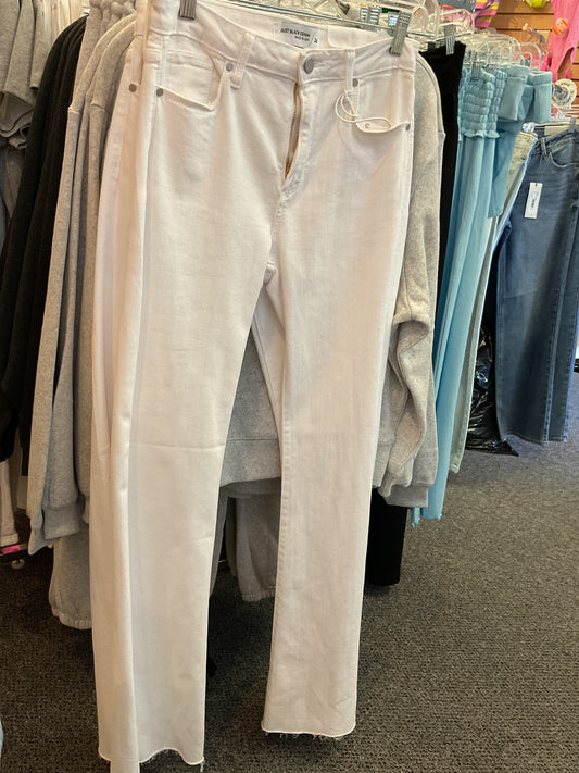 Just black white HR scissor cut flare jean