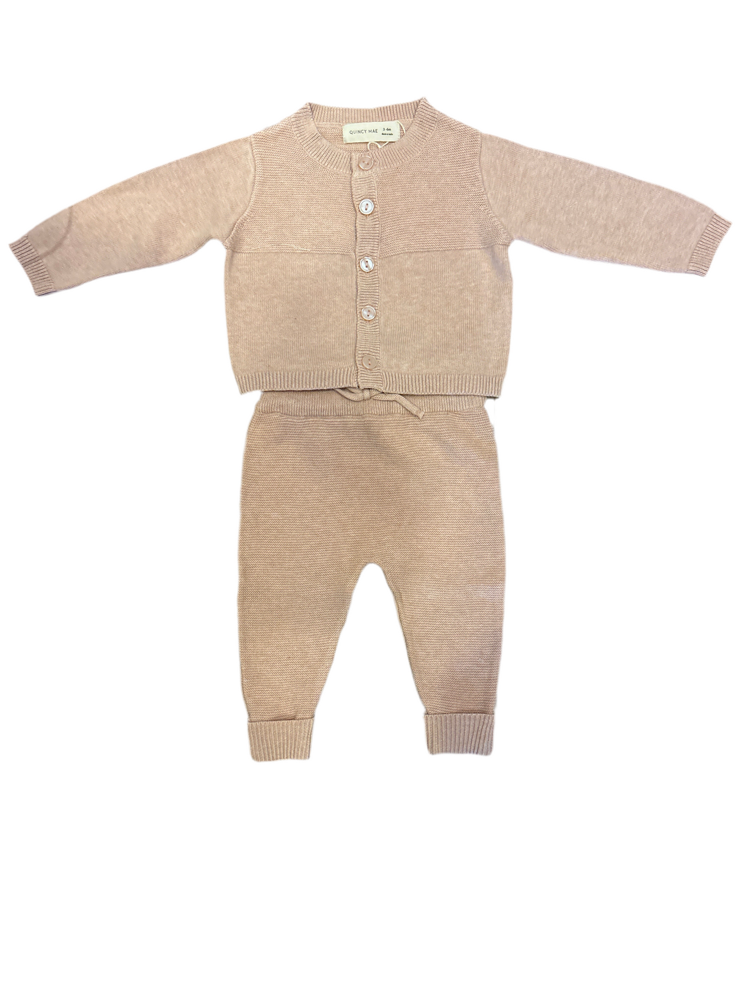 Heathered Rose knit cardigan pant set