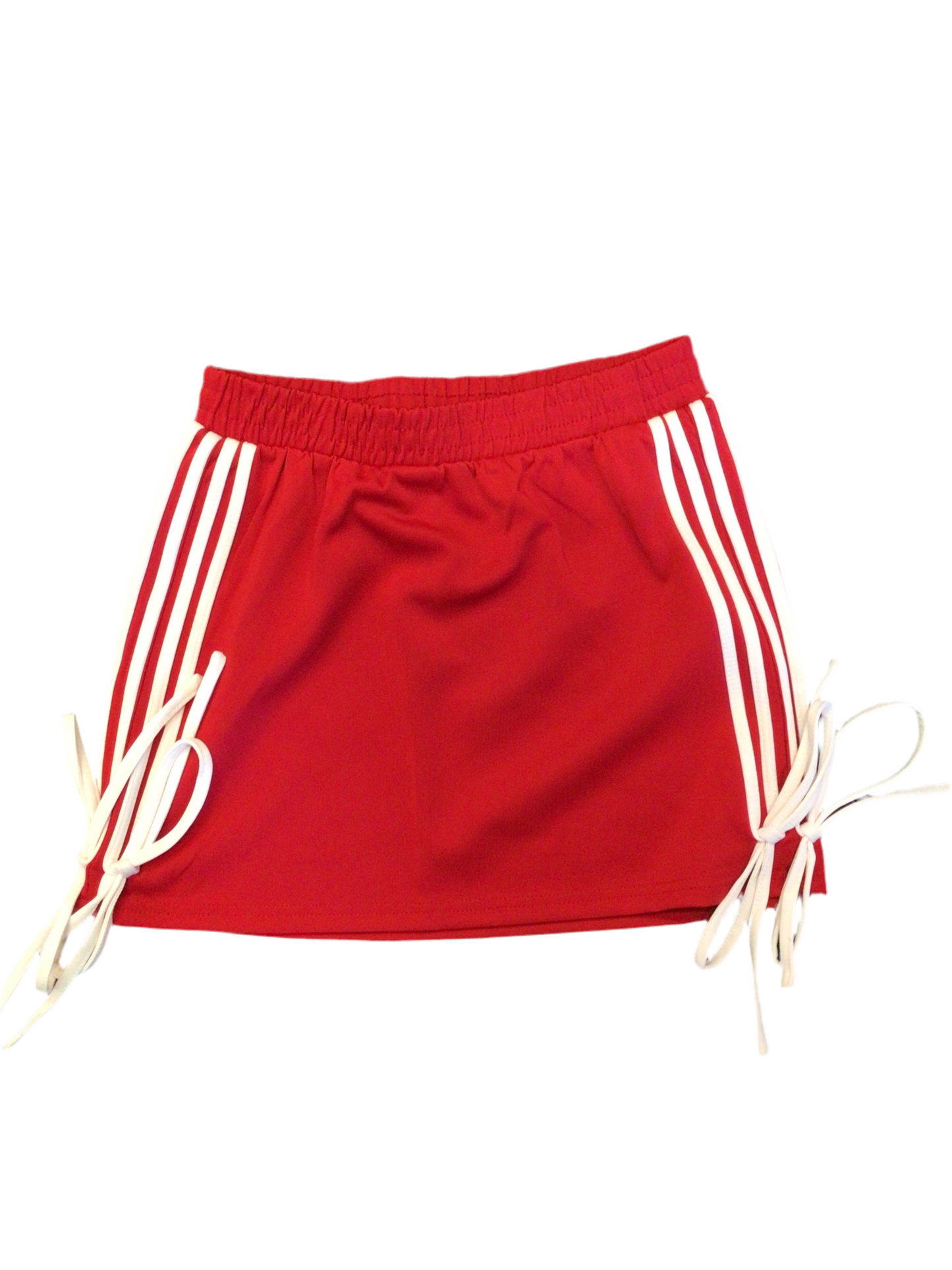 Le Lis red and white track bow skirt