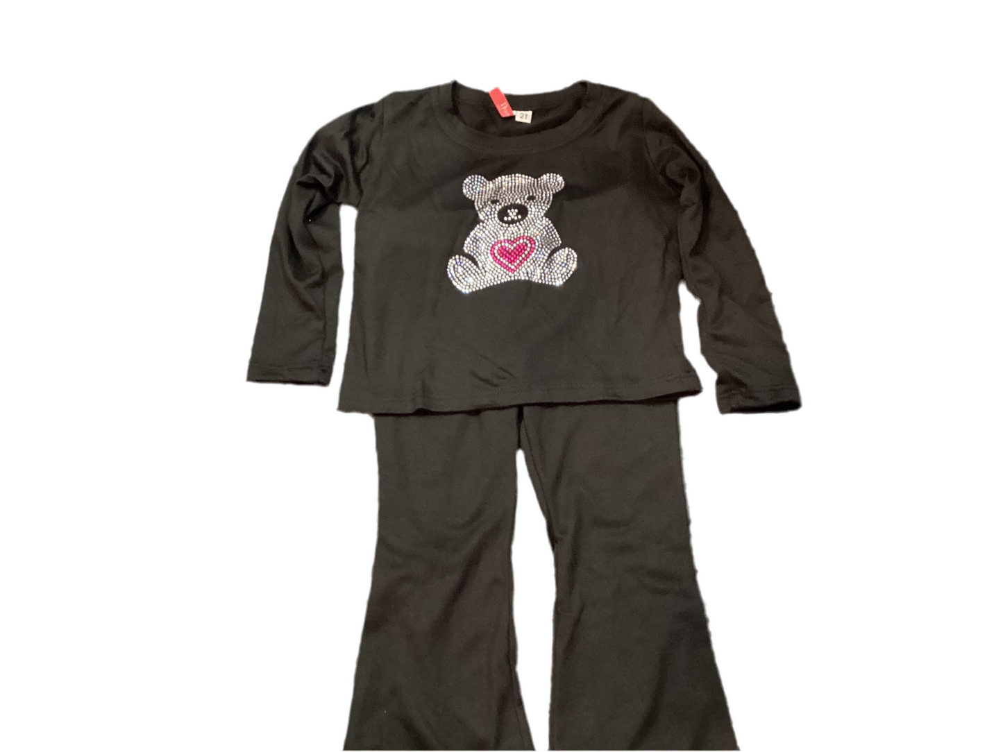 Black with silver bear 2 pc set