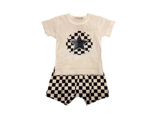 Little Mish Tie Dye Check Set