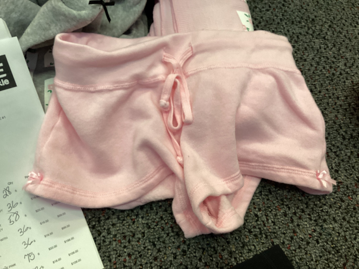 Love junkie pink sweatshort with bow