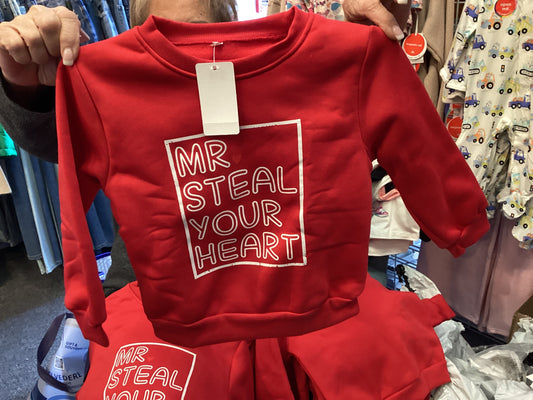 Mkk red Mr. Steal your heart sweatshirt