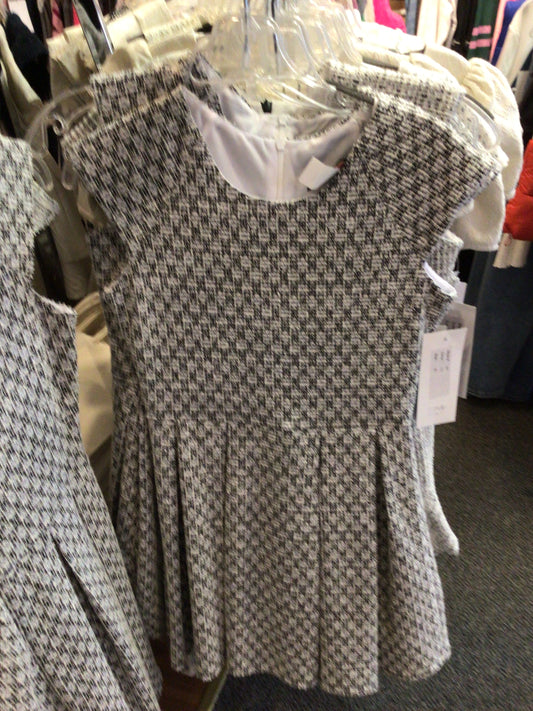 By Debra B/W Tweed pleated dress