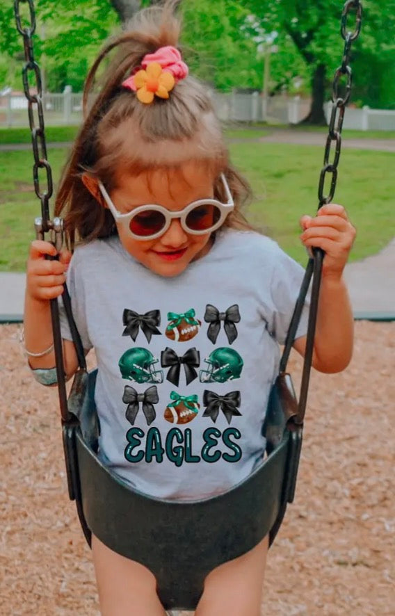 Youth Eagles Football/Bow Tee Shirt