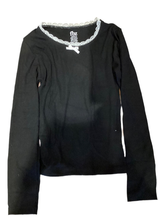 FBZ black L/S top w/lace and bow