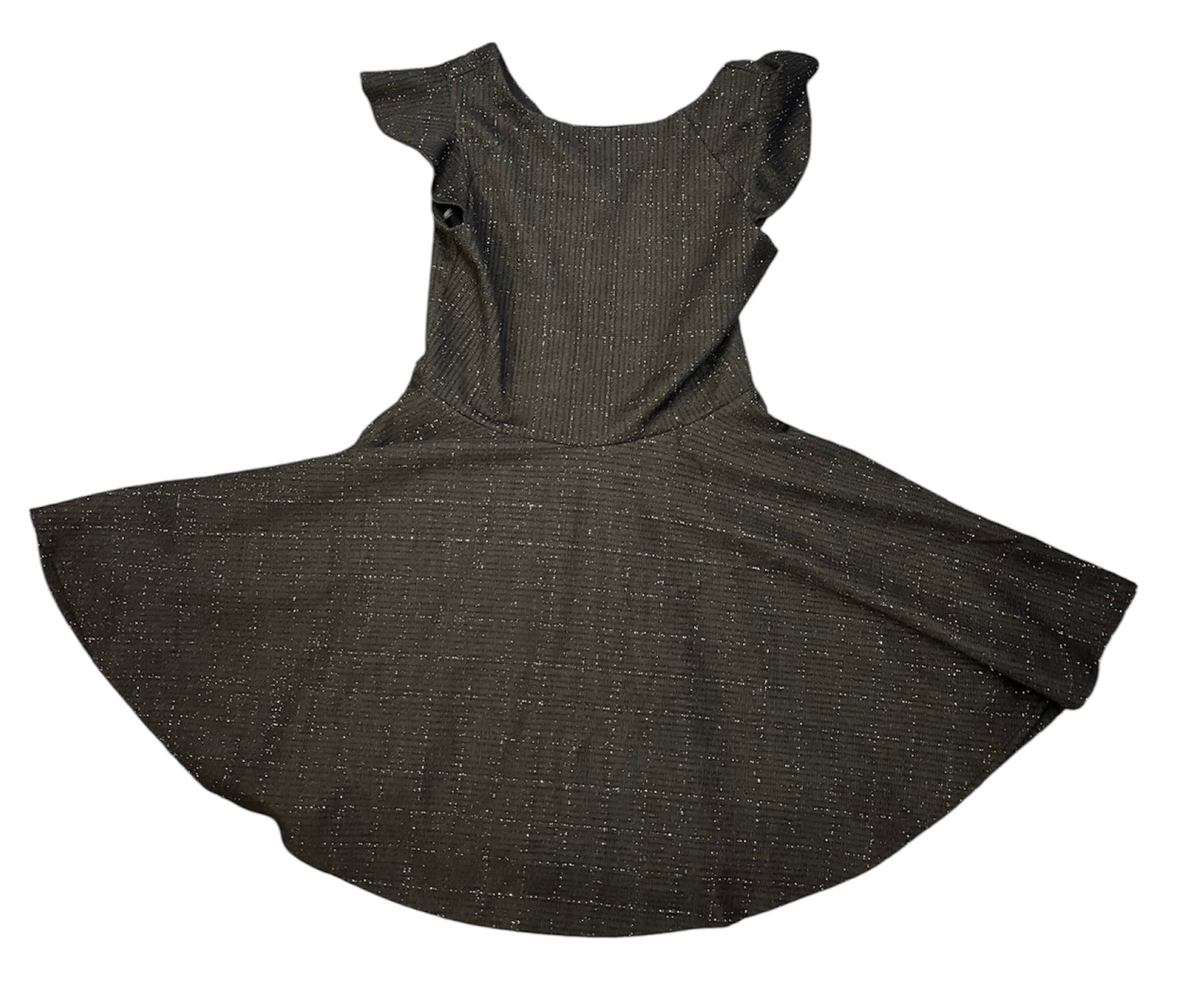 Blk fit flair flutter sleeve Jr Dress