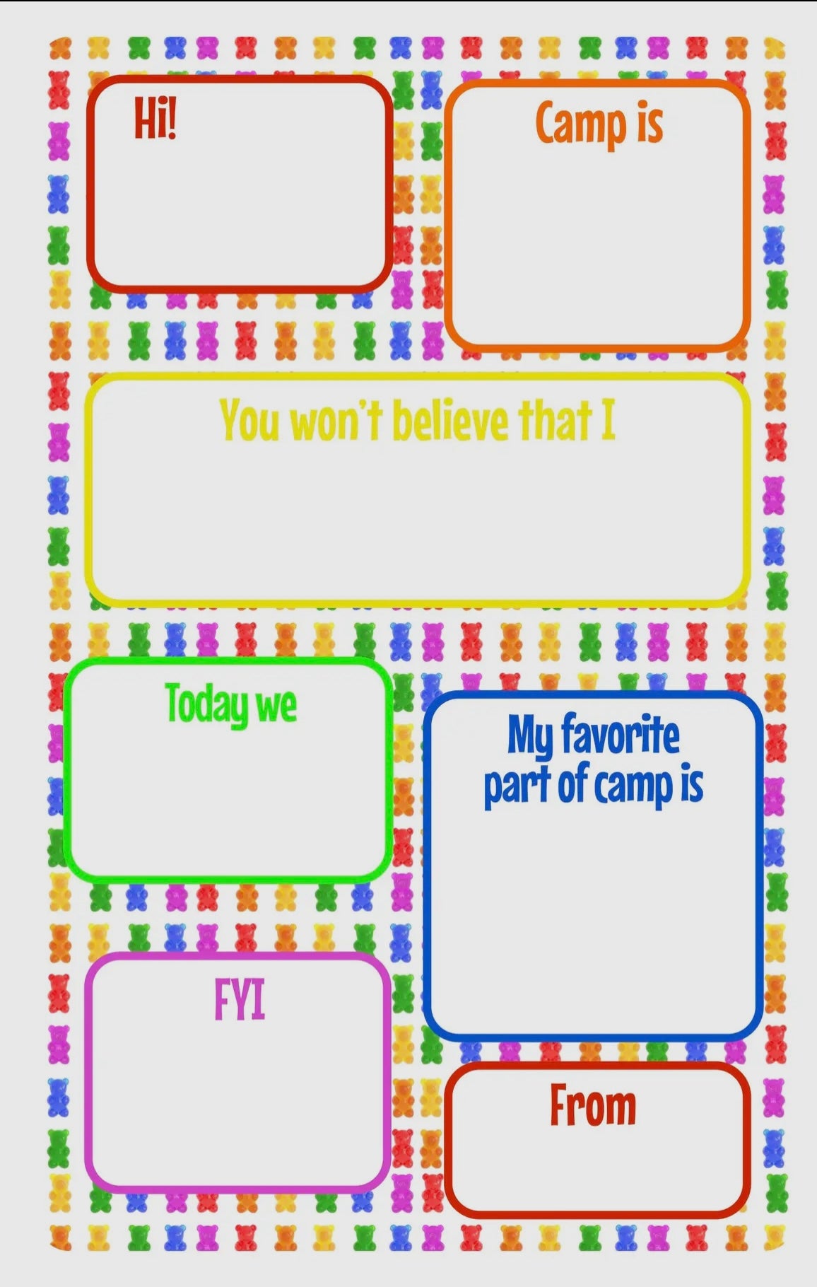 Camp letter fill ins