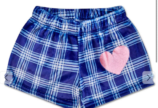 Theme varsity plush shorts