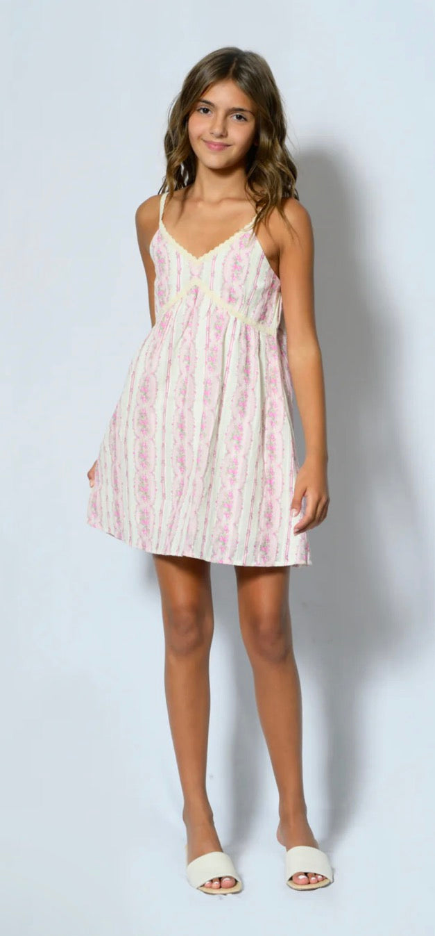 Bloomdt baby pink floral strap dress