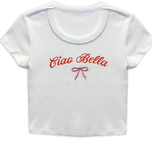 White Ciao Bella t shirt